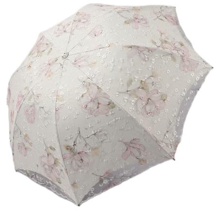 SUYGGCK Umbrella Women Lace Folding Sun Umbrella Double Layer Sunscreen Uv Protection Parasol-Beige, Black