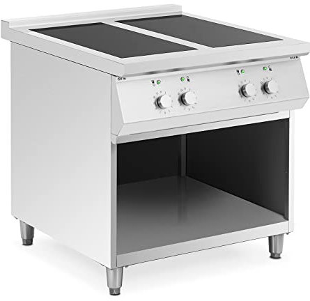 Royal Catering RCIC-17000 Induktionsherd 17 000 W 4 Kochflächen 260 °C Stauraum Standherd Induktion Herd Induktion Herd mit Induktionskochfeld