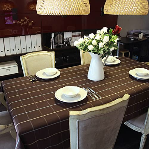 EHOMERY Nappe De Table Luxe Nappe sans Repassage Grand Plaid Nappe De Table A Manger Nappe Rectangulaire Satin Café Noir Décoration De Protection De Table 60X60Cm