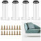 4 Pcs Adjustable Furniture Legs, Metal Adjustable 0-70 mm Kitchen Sofa Table Chair Desk Cupboard Cabinets Replacement Legs Feet Support for Cabinet Furniture Office Furniture Sofa - White (12-19CM)