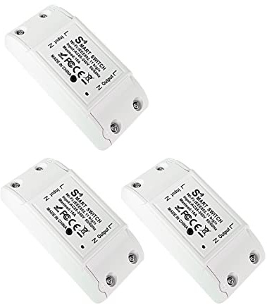 proAMEDEN Interruptor inteligente con WiFi, 220 V, Smart Switch WiFi, app Tuya/Smart Life, compatible con Alexa y Google Home (WIFI 10A). (3, White)