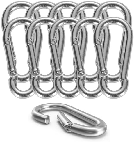 toolmate® Premium Karabinerhaken Set - 55 mm - Schnapphaken & Karabiner klein aus Aluminium - zum Camping & Wandern - Befestigung an Schlüsselanhänger & Gürtel & Rucksack (Mengenauswahl)
