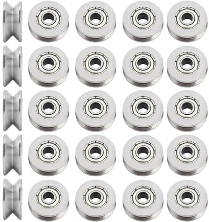 ANKROYU V623ZZ 20er Pack Miniaturkugellager mit Flansch und V-Rillen, 3 mm x 12 mm x 4 mm, Doppelt Geschirmte, Präzise Minilager für Lineare Schienensysteme und 3D Drucker