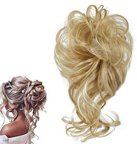 prinfantasy Groß Dutt Haarteil Gewellt Natürlich Haargummi Damen mit Haaren Hochsteckfrisuren Haarverlängerung Messy Bun Haarteile, FQ013