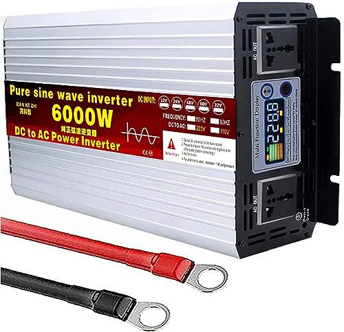 Power Inverter Onda Sinusoidale Pura 6000W 8000W Trasformatore di Potenza Convertitore DC 12V/24V/48V/60V/72V a 220V 230V 240V Invertitore di Tensione-Presa Inverter a Corrente (24Vto220V,6000W)