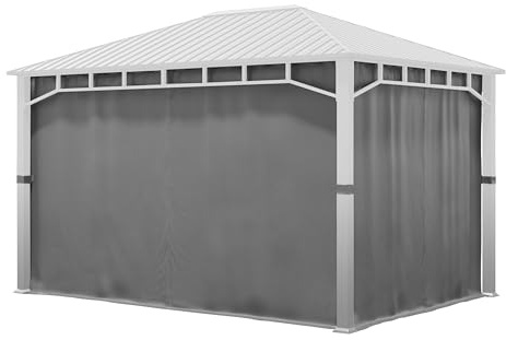 TOOLPORT 4 Seitenteile für Gartenpavillon Sunset Superior 3x4 m - Polyester ca. 180 g/m² - mit Reißverschluss - grau