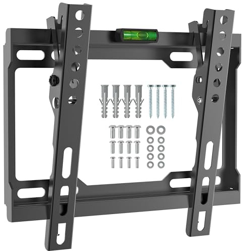 Digank TV Wall Bracket for 17-42 Inch, Universal Tilt TV Mount | Tilt Flat TV Wall Bracket Supports 35kg, VESA 200x200 with Spirit Level for Easy Installation