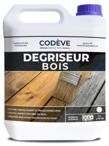 Degriseur Bois - Codeve Bois - 20L - Intérieur/extérieur - Pour Dégriser Un Bois Grisaillé, Noirci, Bruni Ou Taché Par L'humidité.