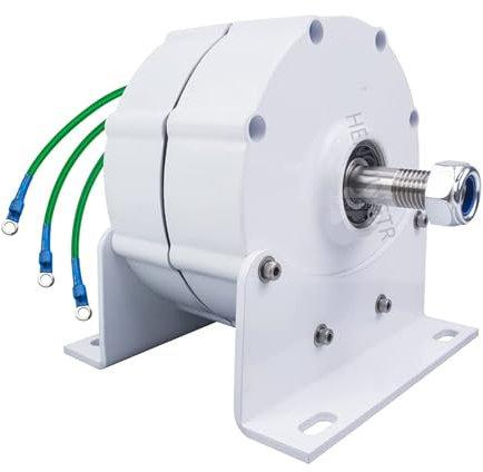 HUIZHITENGDA 12V-220V 3 Phasengetriebe Dauermagnet AC-Lichtmaschine 12000W niedrige Geschwindigkeit mit Basis-Wechselstrom-Lichtmaschinen für Windwasserturbinen-Dieselmotor (weiß),48v