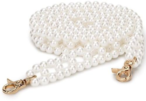 Heveer Perlen Tasche Kette 120cm Taschenkette Trageriemen Kette mit Karabinerring Taschenketten Ersatz Accessoire für Damen