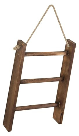 Colcolo Toalleros de Madera, toallero de Mano, Montaje en Pared, pequeña Escalera Colgante de Madera, toallero de 3 Niveles, Estante para Toallas para Cocina,