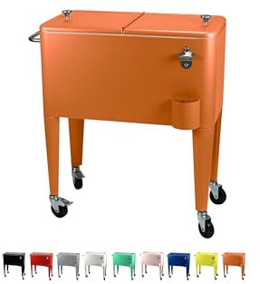 Kailua Cooler - Frigorifero per bevande - scatola di raffreddamento - Box Frigo - Frigo Portatile - Carrello Portabevande - Carrello Mobile Bar - refrigerator (Arancione)
