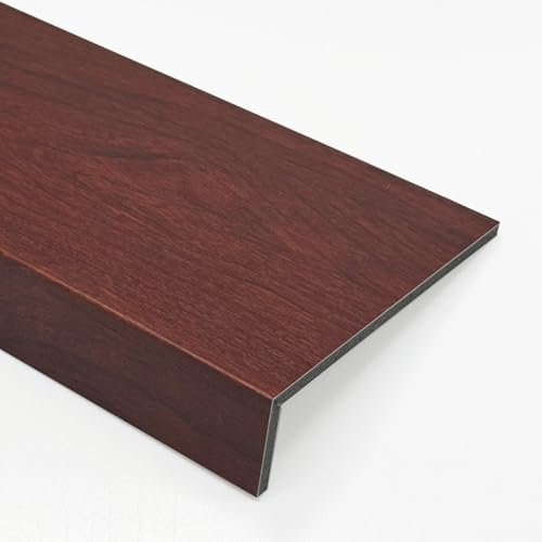 SDFVSDF Fensterbank Fensterbankabdeckung mit Dunkler Holzmaserung, Robuste Erkerfenster-Brettabdeckung, Fensterbankkantenabdeckung für Küche, Wohnzimmer und Veranda(120x25cm/47.2x9.8in)
