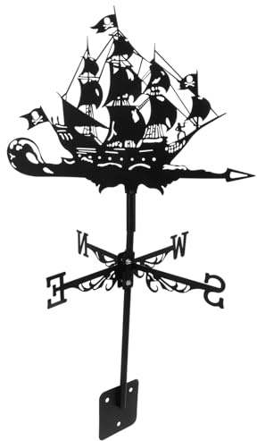 PAMINGONO Girouette Métallique Forme De Pirate Indicateur De Direction Vent pour Décoration De Jardin Et Patio