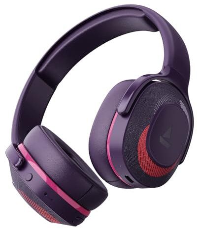 boAt Rockerz 425 Bluetooth Wireless On Ear Headphones Signature Sound, ENx Tech, ASAP Charge, 25H Playtime, Bluetooth V5.2, Dual Pairing with Mic(Techno Purple)
