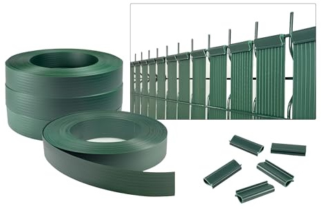 CASANOOV Kit Lamelles Occultantes PVC Souple BALDO Bande Brise Vue pour Grillage Rigide et Clôture – 400 m x 4,6 cm Gris – 400 Clips Inclus Cache Clôture Jardin - Montage Horizontal, Vertical Facile