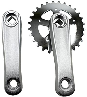 ZiYouao Kurbelgarnitur 28t Elektror Roller/Kinderfahrrad Kurbel Single Geschwindigkeit 102mm 114mm Aluminiumlegierung Quadratische Lochkettenkettenhülle Fahrrad Kurbel