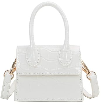 Wshads Mini-Tragetasche für Damen, Umhängetasche aus PU-Leder, abnehmbarer/verstellbarer Schultergurt, Clutch mit Krokodilmuster, kleine Größe