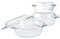 YAYODS 3 fuentes de cristal con tapa, 650/1000/1400 ml, redondas, para microondas con tapa redonda, apta para horno, con asas para ensalada de frutas, carne, microondas, horno
