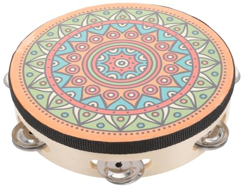 VICASKY Handtrommel Holz Metall Einreihiges Handtamburin Junge Mädchen Schlaginstrument Leicht Tragbar Für Anfänger Musikinstrument Spielzeug Für Mädchen Und Jungen
