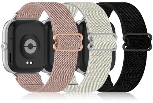 CHANRASI 3-Pack Armband för Xiaomi Redmi Watch 5/4, Flätat Nylonsportarmband för Mi Band 9 Pro/8 Pro - Dam och Herr