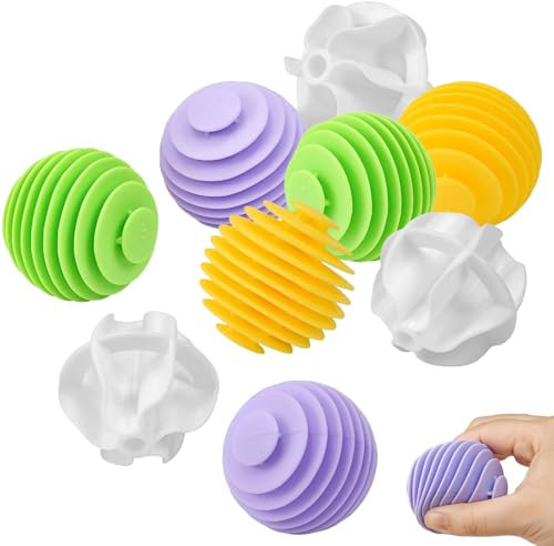 WEFHEF 6PCS Bolas para Lavadora, Bolas de Secado de Silicona con 3 Bolas Secadora de Ropa de PP, Reutilizable Bolas de Secado para Secadora y Lavadora, Pelota Secadora para Lavar y Secar Ropa