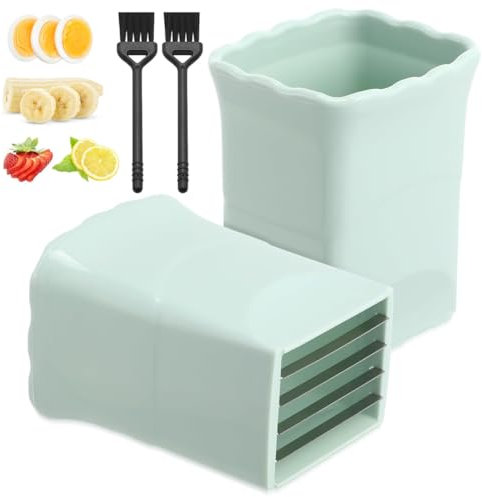 2 Stück Obstschneider, Edelstahl Obstschneider, Multifunktionaler Obstschneider, Küchenschneider für Erdbeere Banane Ei Gemüse Schnell Salat