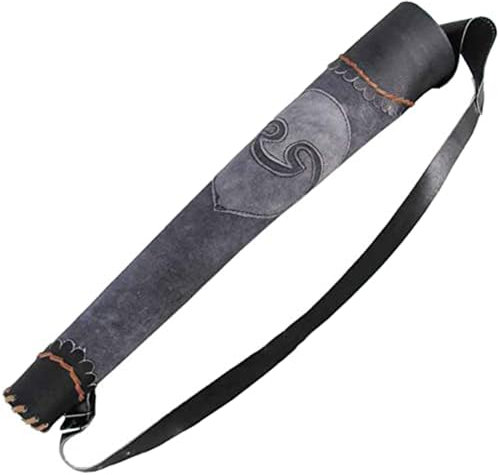 BTYQKZVPM Handgemachter mittelalterlicher Köcher aus Leder(Blue)