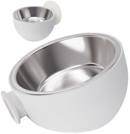 Hundenapf, Wandhalterung, Edelstahl, erhöhter Futternapf für Haustiere, wandmontiertes Design, spülmaschinenfest, ideal zum Füttern von Hunden und Welpen