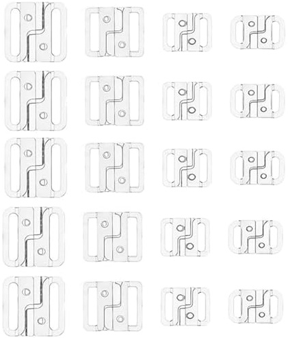 ChaoShaner 40Pcs Bikini Clips Hook Snap,Flexible Plastic Bikini Bra Clips | Soft Lightweight,Comfortable Clear Bra Clasp,Sewing On Bra Clasps Swimsuit Buttons,for Swimsuit Tops Lingerie