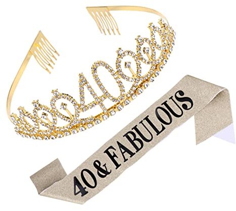 UKCOCO Couronne De Fête Pour Anniversaire Bandoulière Peigne à Cheveux Couronne Décoration Anniversaire
