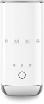 Smeg, MFF02WHEU Elektrischer Milchaufschäumer, 3 Getränkefunktionen, abnehmbarer Schneebesen, Antihaft-Keramikbeschichtung, 500 W, Weiß