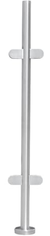Barandilla de cristal, 110 cm, barandilla exterior con soporte de cristal, base, barandilla de balcón para barandillas de balcón, barandilla de ático, barandilla para escaleras, barandilla interior