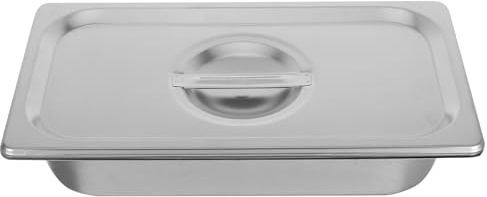 Luxshiny Juego de Recipientes para Helado de Acero Inoxidable con Tapa, Reutilizables para Congelar Postres Caseros Y Conservar Alimentos en El Refrigerador, Plateados, 33 X 17 X 6,8 Cm