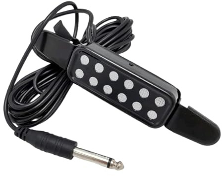 MotiveTech 12 Loch Vorverstärker für Akustikgitarren mit Audiokabel Und Elektroakustischem Wandler, Silber