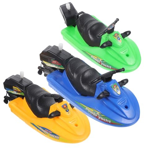 Gogogmee 3 pièces Bateau Bain Remonter Moteur à Ressort Flottant pour Garçon Fille Garçon Fille Jouets Eau Créature Amusants et Sûrs