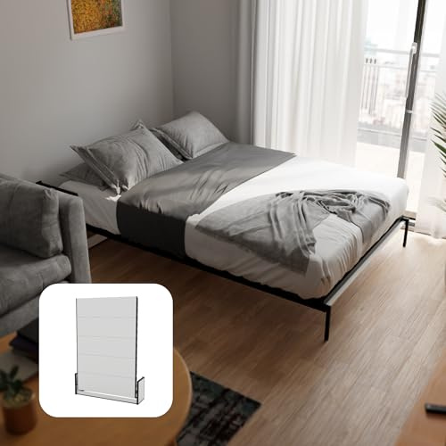 Wallbedking - Murphy Schrankbett Vertikal Studio 140x190 cm (Doppelbett) – Platzsparendes verstecktes Wandklappbett für Gästezimmer, Studios und kleine Räume