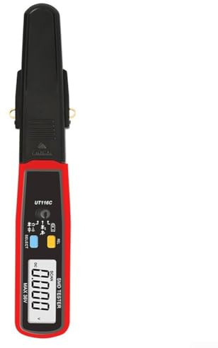 UT116C Multimètre numérique pour composants SMD avec diode, continuité, résistance et condensateur, écran LCD rotatif, 6000 points, rouge + gris