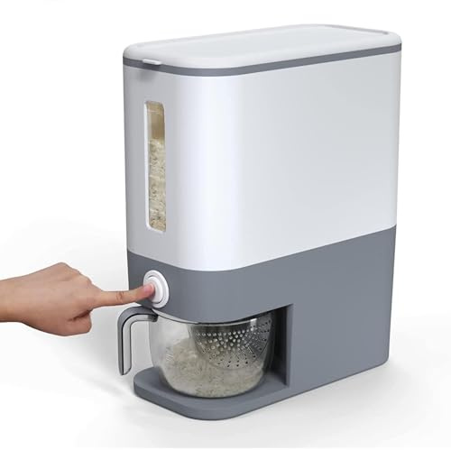 Livhome 10KG Rice Dispenser, BPA-Free Sealed Cereal Storage Container, Large Capacity Grain Holder for Dry Food and Grains, Airtight Food Storage Bin