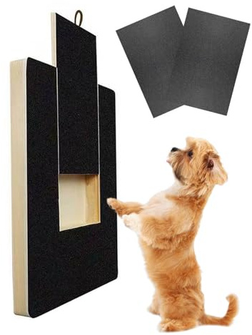 Genérico Rascador De Uñas para Perros con Cajas De Golosinas, Tabla rascadora para Perros, Rascador De Uñas De Madera para Cajón para Golosinas Incorporado Y Papel De Lija