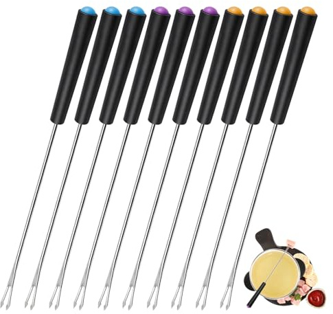 10PCS Fondue Forks,Marshmallow Sticks for Fire Pit,Stainless Steel Tines