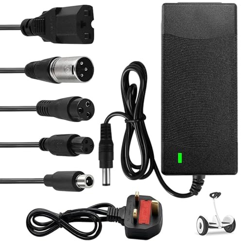 Scooter Charger, 42 V 2 A | 42 V Battery Power Supply Charging Cable, Hoverboard Charging Cable, 6 Interface Connections, For Electric Scooter, E-Bike
