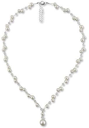 Rivelle Damen Y-Kette mit Perlen creme Perlenkette Perlen Collier Halskette Necklace Modeschmuck Hochzeit