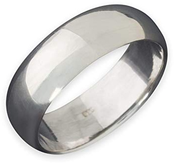Fly Style Bandring für Damen und Herren aus 925 Sterling Silber | 4-10 mm breit | matt oder poliert, Ring Grösse:20.3 mm, Oberfläche:8mm Poliert