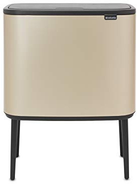 Brabantia Bo Touch Bin - 11L + 23L Inner Buckets (Metallic Gold) Waste/Recycling Kitchen Bin