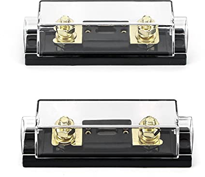 QWORK® ANL Sicherungshalter 0/2/4 Gauge mit 150 Amp ANL Sicherung, 2 Stück