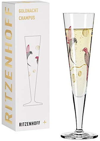 Ritzenhoff 1071016 Bicchiere da champagne 200 ml - Serie Goldnacht No. 16 - Nobile pezzo di design con oro vero - Made in Germany