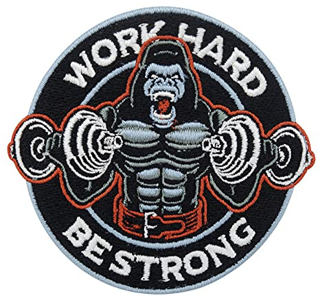 Finally Home Patch för strykning – Fitness Work Hard be stark gorilla | lappar, apalappar, strykbild, lappar