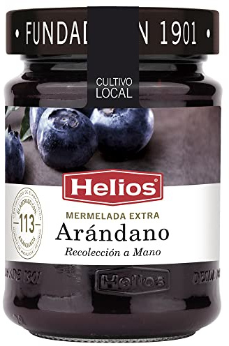 Mermelada de arándano HELIOS. Extra 60% fruta - 340 gr./ Ud. Pack 6 Uds. Sin gluten