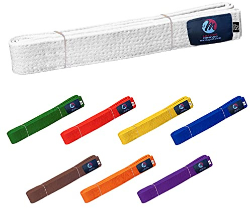 Karate Belt Multiple Colors Martial Arts Taekwondo Sports Belt Judo Karate Belt (300cm, White (Pack of 1))